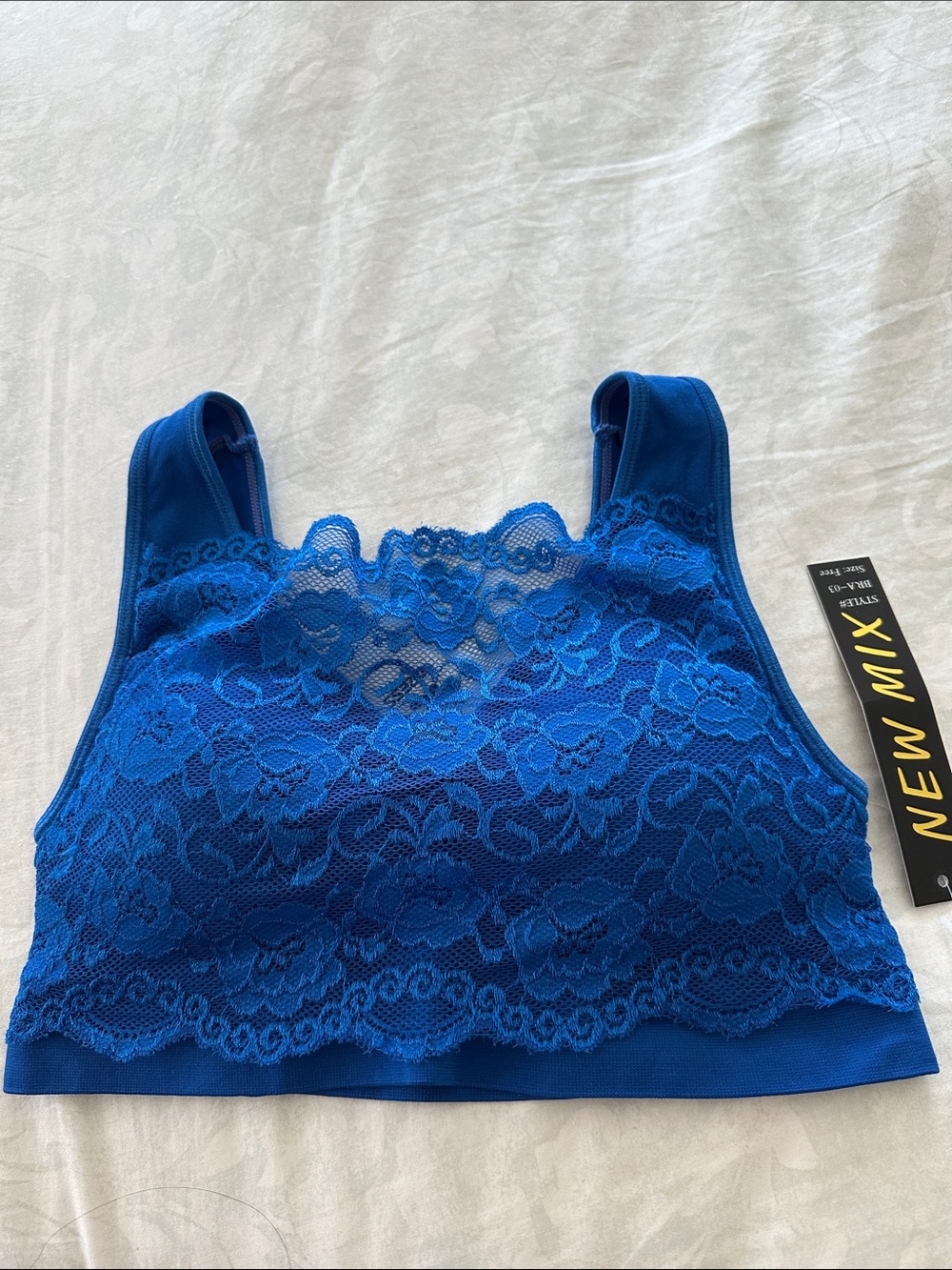 New Mix Women's Blue Lace Bralette - Comfortable Support